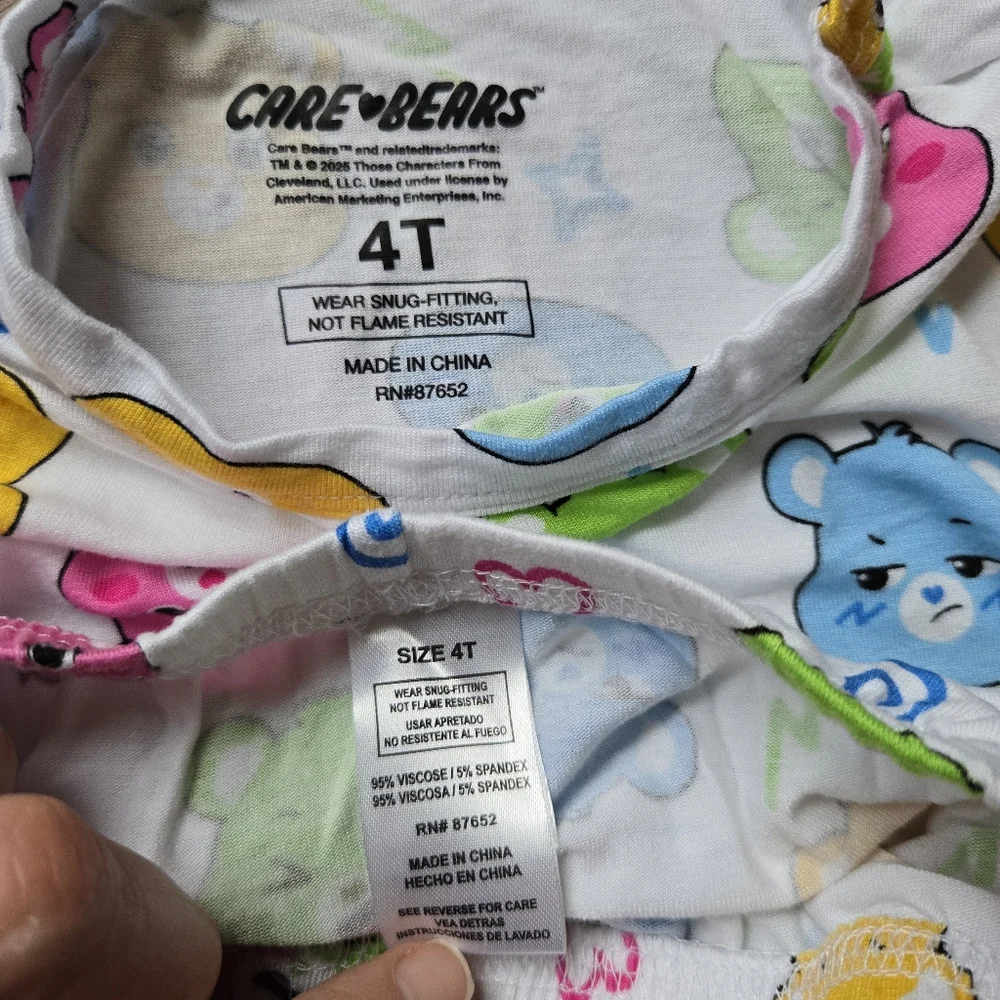 Girls 4T Care Bear & Polar Bear Cozy Pajama Sets EUC set of 2